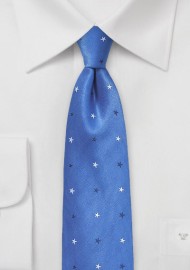 Horizon Blue Starred Skinny Tie