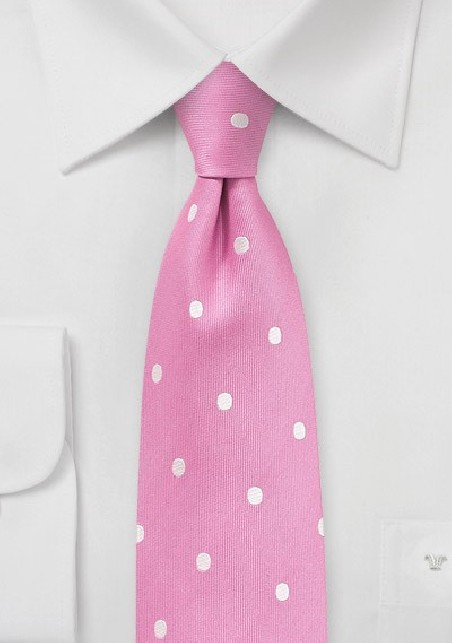 Carnation Pink Polka Dot Tie