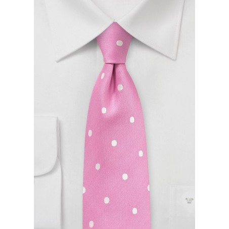 Carnation Pink Polka Dot Tie