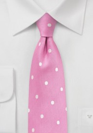 Carnation Pink Polka Dot Tie