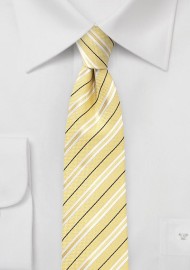 Striped Cotton Tie in Lemon