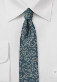 Skinny Paisley Tie in Teal
