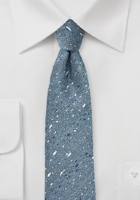 Skinny Wool Tie in Infinity Blue