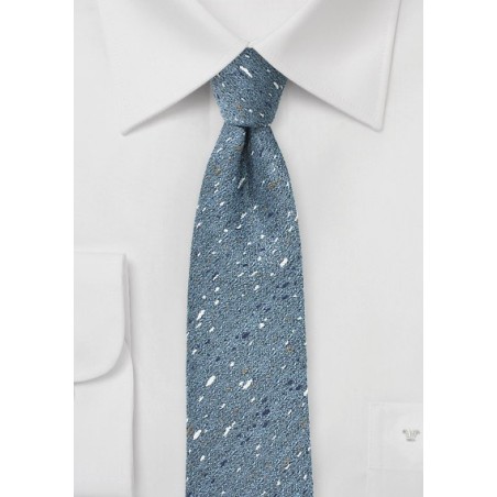 Skinny Wool Tie in Infinity Blue