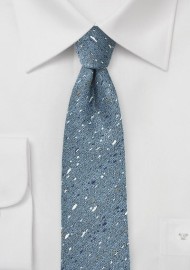 Skinny Wool Tie in Infinity Blue