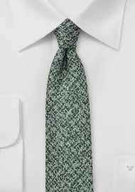 Tweed Skinny Tie in Pine Green