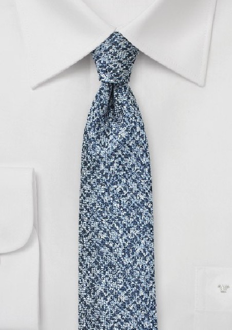 Blue and Silver Tweed Tie