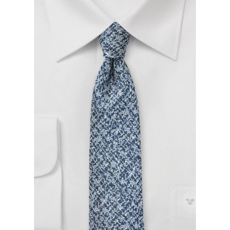 Blue and Silver Tweed Tie