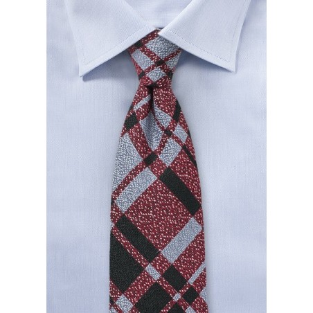 Redmond Light Blue Wool Plaid Tie
