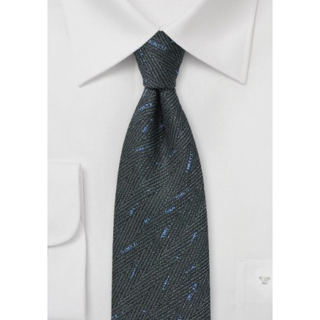 Smoke Gray Herringbone Tie