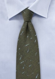Dark Olive Herringbone Tie