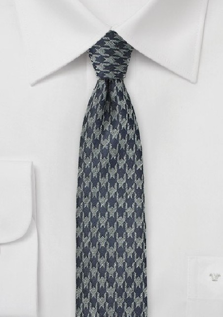 Charcoal and Gray Houndstooth Tie