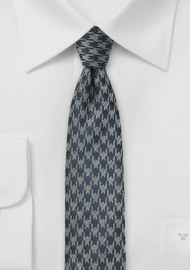 Charcoal and Gray Houndstooth Tie