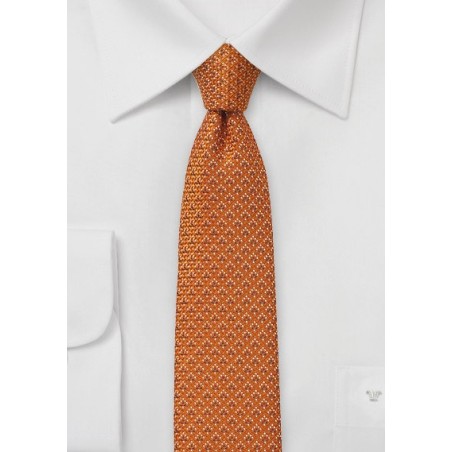 Skinny Wool Tie in Burnt Orange