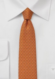 Skinny Wool Tie in Burnt Orange