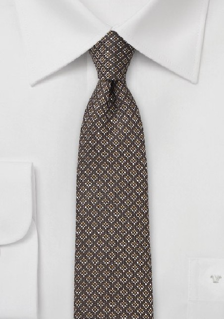 Mocha Brown Silk and Wool Tie