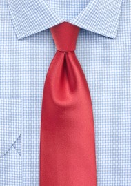 Coral Red Tie in Extra Long Length