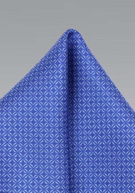 Pocket Square with Modern Checks in Ink Blue
