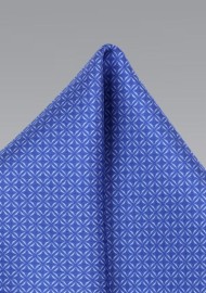 Pocket Square with Modern Checks in Ink Blue