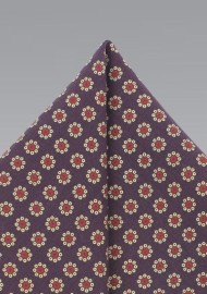 Vintage Floral Print Hanky in Burgundy