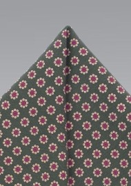 Olive Green Floral Pocket Square