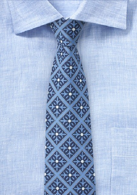 Geometric Tiles in Blue
