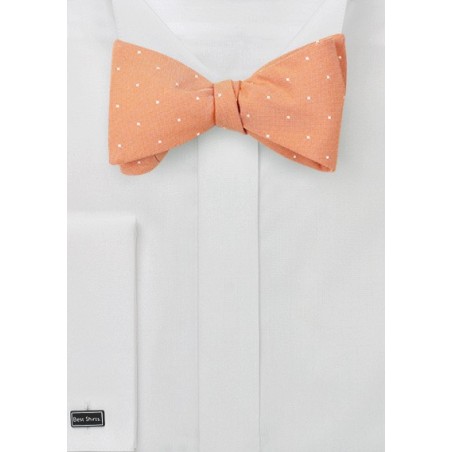 Micro Dot Bow Tie in Peach Coral