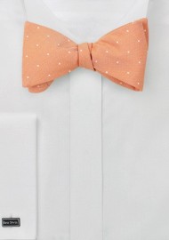 Micro Dot Bow Tie in Peach Coral