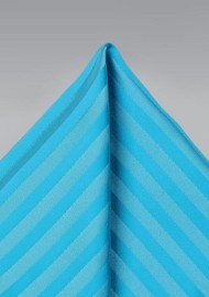 Aqua Blue Striped Pocket Square