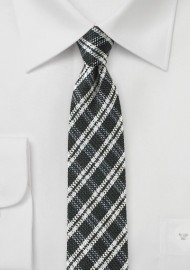 Window Pane Check Tie in Black and White