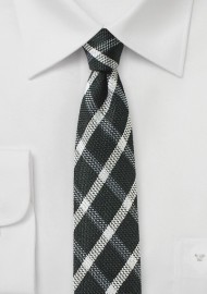 Windowpane Check Skinny Tie