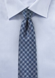 Blue Houndstooth Check Tie