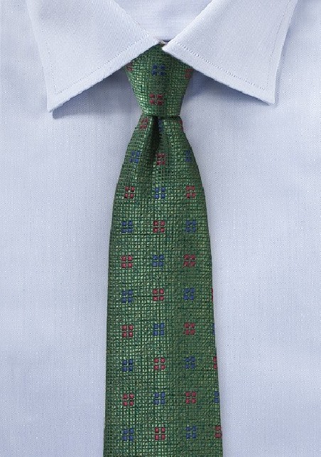 Dark Hunter Green Textured Mens Tie
