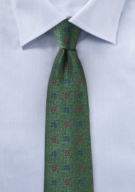 Dark Hunter Green Textured Mens Tie
