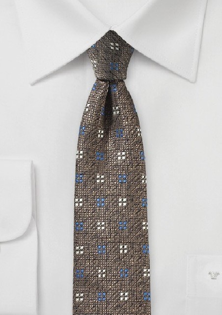 Tobacco Tie with Geometric Design
