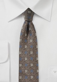 Tobacco Tie with Geometric Design