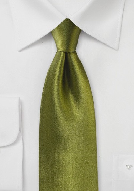 Moss Green Satin Silk Tie