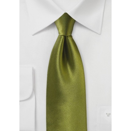 Moss Green Satin Silk Tie