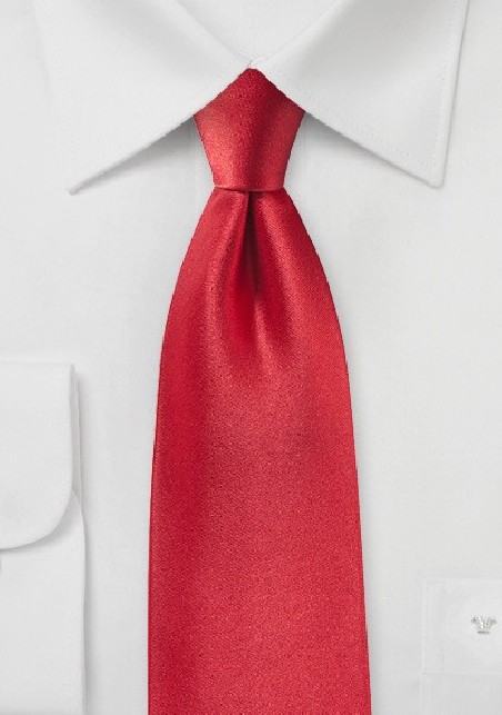Tomato Red Satin Silk Tie