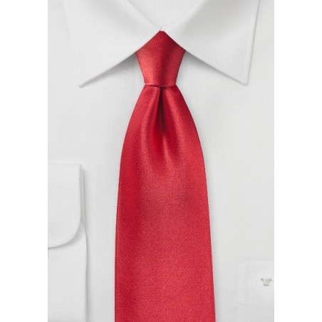 Tomato Red Satin Silk Tie