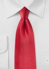 Tomato Red Satin Silk Tie