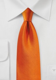 Persimmon Orange Satin Silk Tie