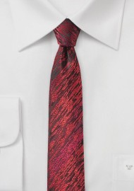 Trendy Skinny Tie with Wood Grain Texture
