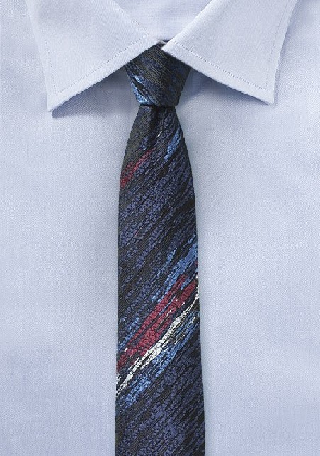 Super Skinny Designer Tie in Charcoal