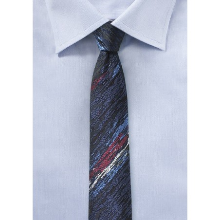 Super Skinny Designer Tie in Charcoal