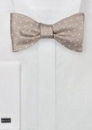 Fawn Colored Polka Dot Bow Tie