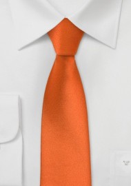 Skinny Mens Tie in Persimmon Orange