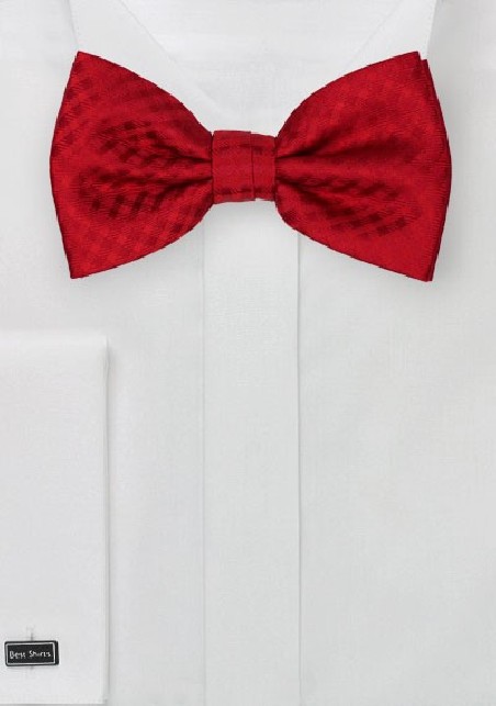 Solid Gingham Check Bow Tie in Red