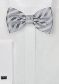 Silver Striped Bow Tie
