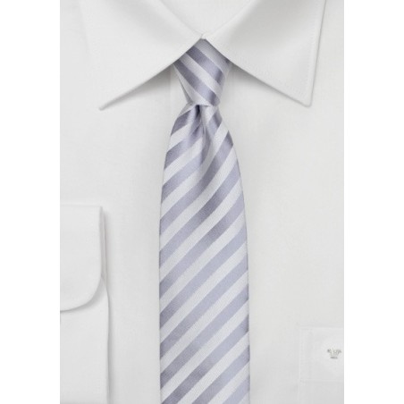 Silver Stripe Skinny Tie